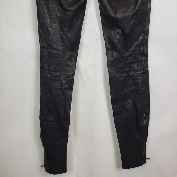 J Brand lambskin skinny pants with ankle zip - Picture 8 of 11